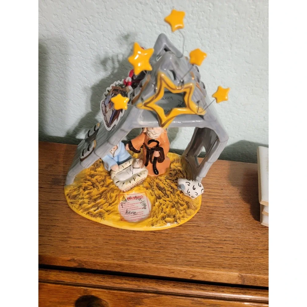 Blue Sky Clayworks 2009  Christmas Nativity Tea‎ Light Candle Holder 8
